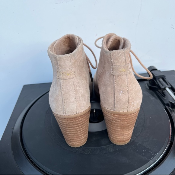 TOMS Beige Suede Wedge Booties - Picture 8 of 11